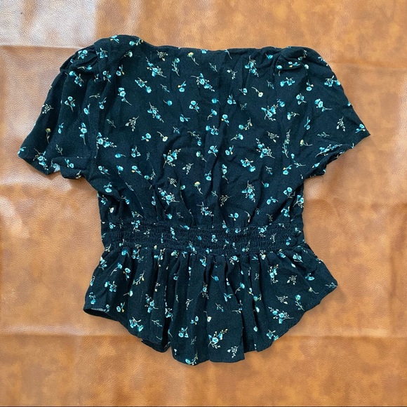 Wild Fable Peplum Floral Button Blouse | Black | XS - Picture 6 of 11